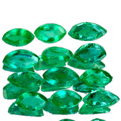 "GORGEOUSLY GREEN" Natural Hand Select Marquise Colombian Emerald 6pc 0.75ct